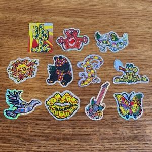 Vintage 1997 Holographic Vending Machine Stickers Animals Crazy Print Smile